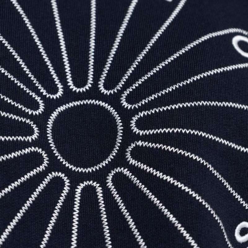 Details for (Women) KENZO SS24  Navy Blue Pullover Sweatshirt with Embroidered Logo. FE62SW1564MI-79