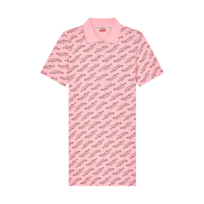 (Women) KENZO SS24 Pink Logo Print Short Sleeve Dress. FE52RO7524PV-34