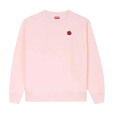 (Women) KENZO SS24 Pink Sweatshirt with Floral Embroidery Lettering. FE62SW1614MF-34