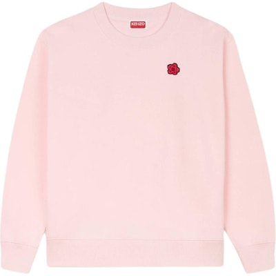 (Women) KENZO SS24 Pink Sweatshirt with Floral Embroidery Lettering. FE62SW1614MF-34 Order (Women) KENZO SS24 Pink Sweatshirt with Floral Embroidery Lettering. FE62SW1614MF-34