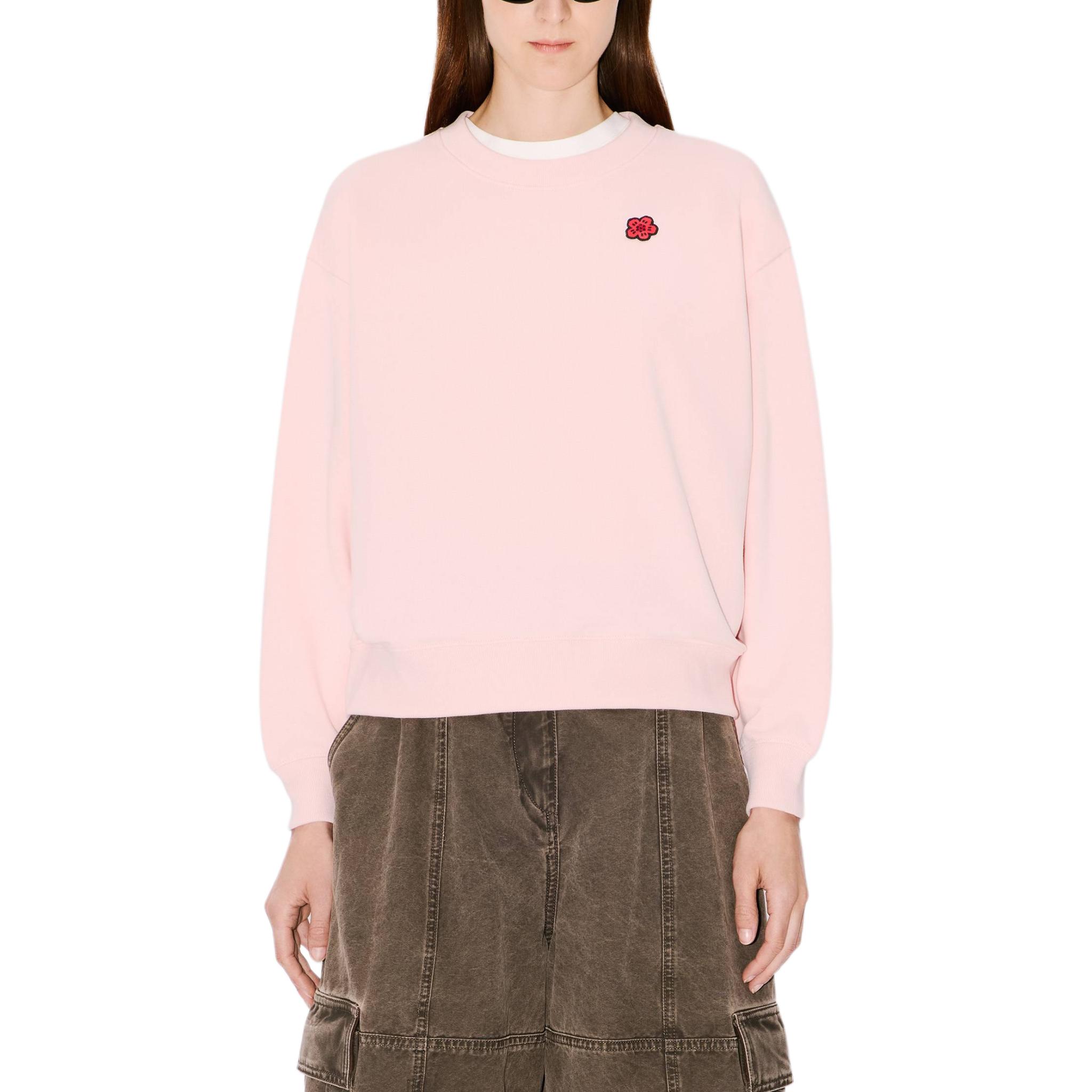 Purchase (Women) KENZO SS24  Pink Sweatshirt with Floral Embroidery Lettering. FE62SW1614MF-34