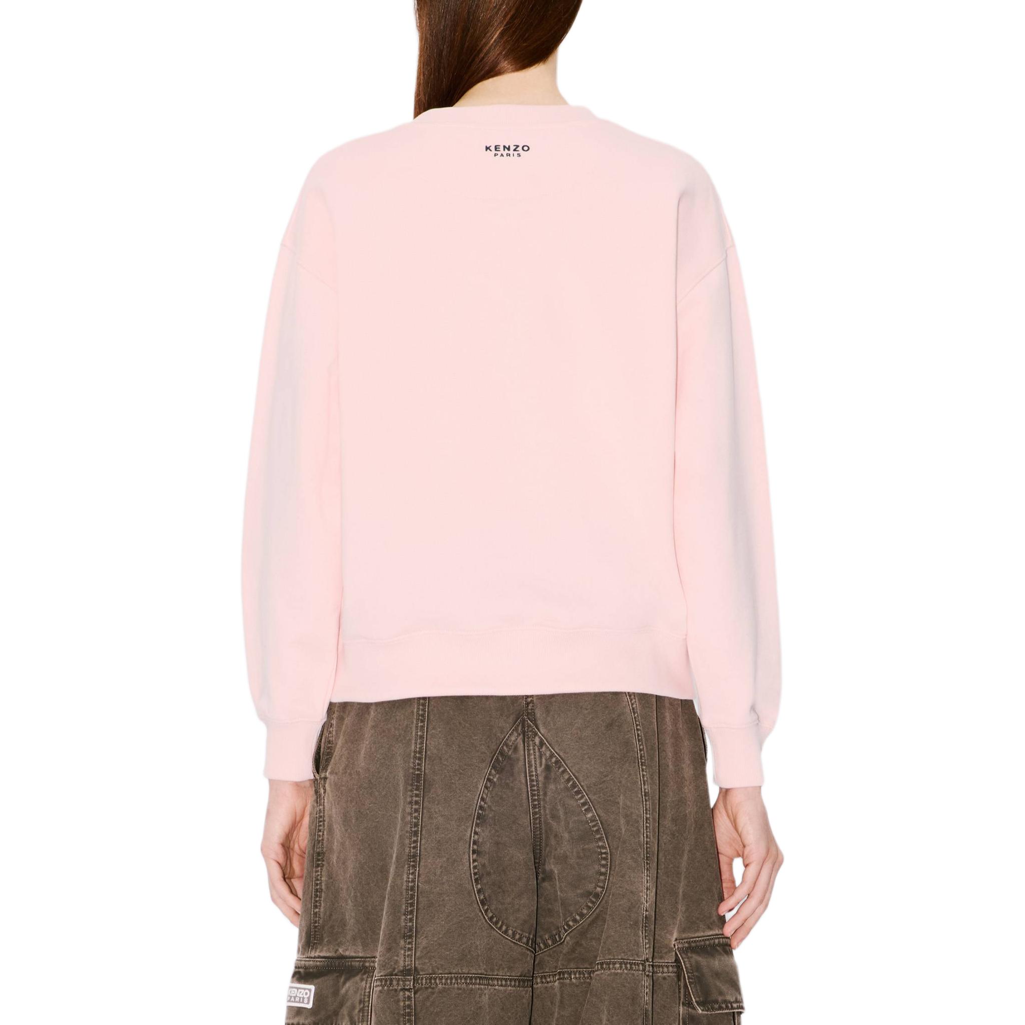 Details for (Women) KENZO SS24  Pink Sweatshirt with Floral Embroidery Lettering. FE62SW1614MF-34