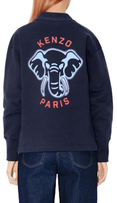 (W) KENZO SS24 Kardigan Rajutan Logo Gajah V-Leher - Edisi Tahun Naga. FE52SW1374ME-34 3