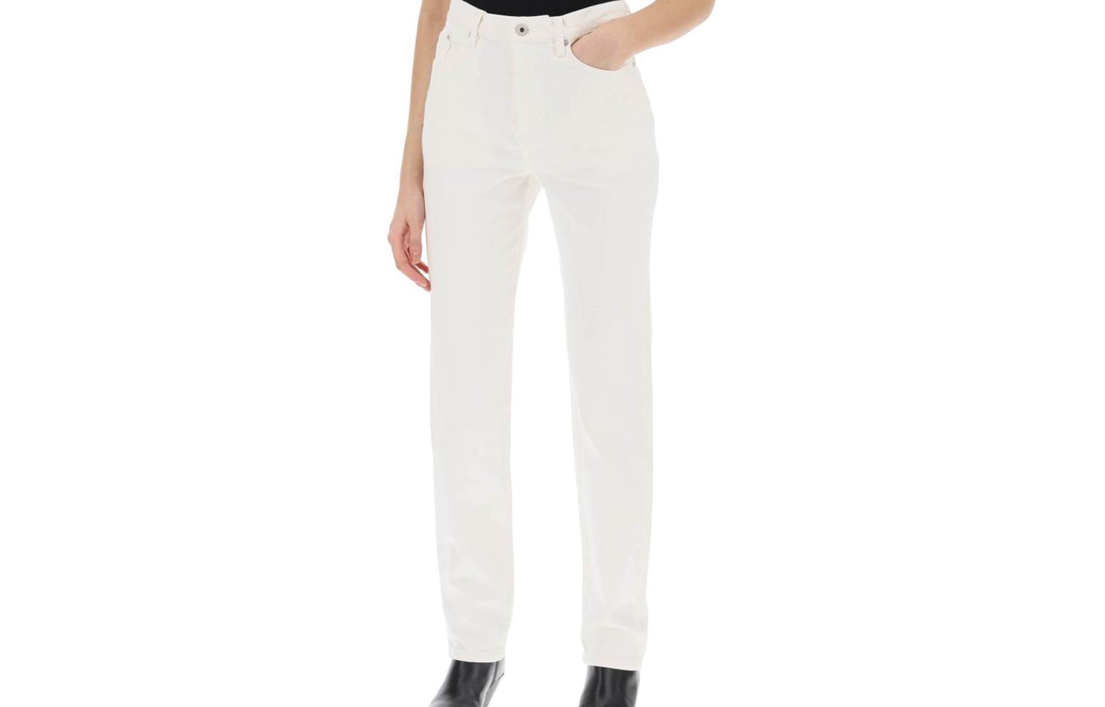Lookbook (Women) KENZO SS24  White Straight-Leg Jeans with Back Logo Patch. FE52DP2106W4-WT