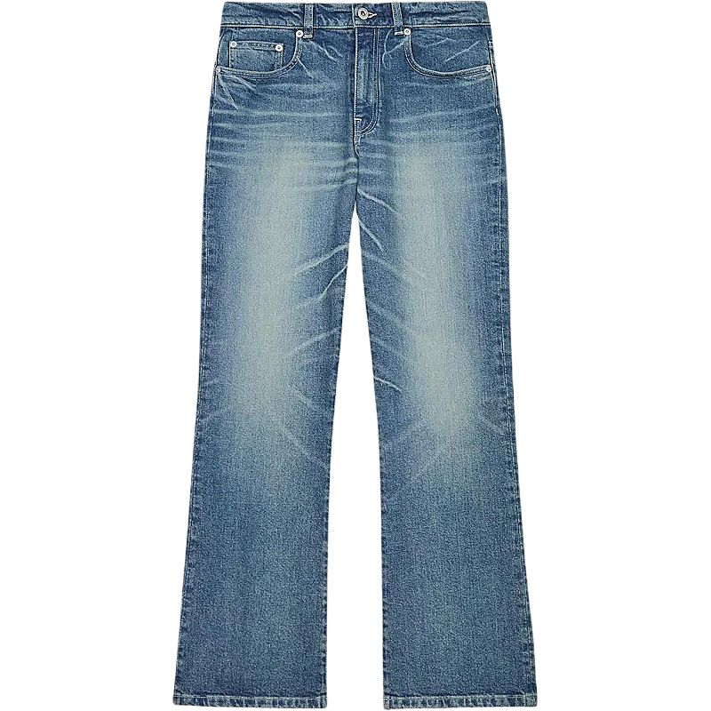 (Women) KENZO SS24 Bleached Zip Side Pocket Jeans  Indigo Blue FE62DP2296S7-DY