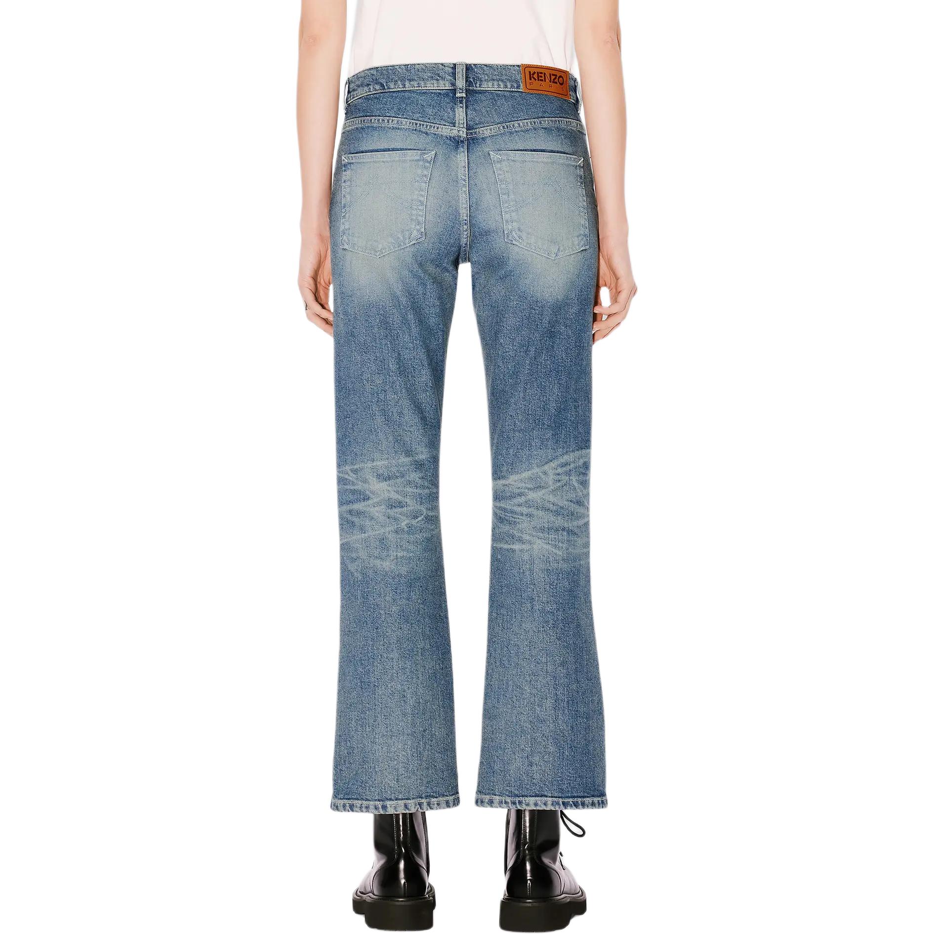 Details for (Women) KENZO SS24 Bleached Zip Side Pocket Jeans  Indigo Blue FE62DP2296S7-DY