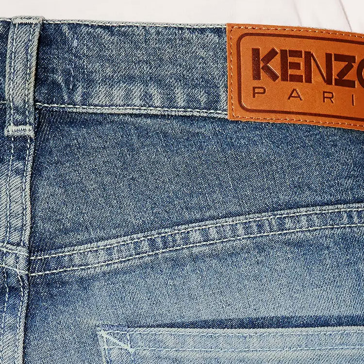 Sizing (Women) KENZO SS24 Bleached Zip Side Pocket Jeans  Indigo Blue FE62DP2296S7-DY