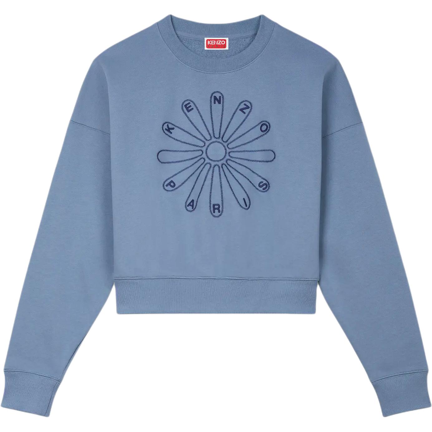 (Women) Kenzo SS24 Blue Crewneck Pullover Sweatshirt with Logo Embroidery FE62SW1564MI-67 圖 2