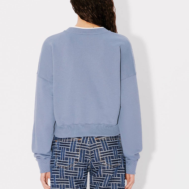 (Women) Kenzo SS24 Blue Crewneck Pullover Sweatshirt with Logo Embroidery FE62SW1564MI-67 圖 6