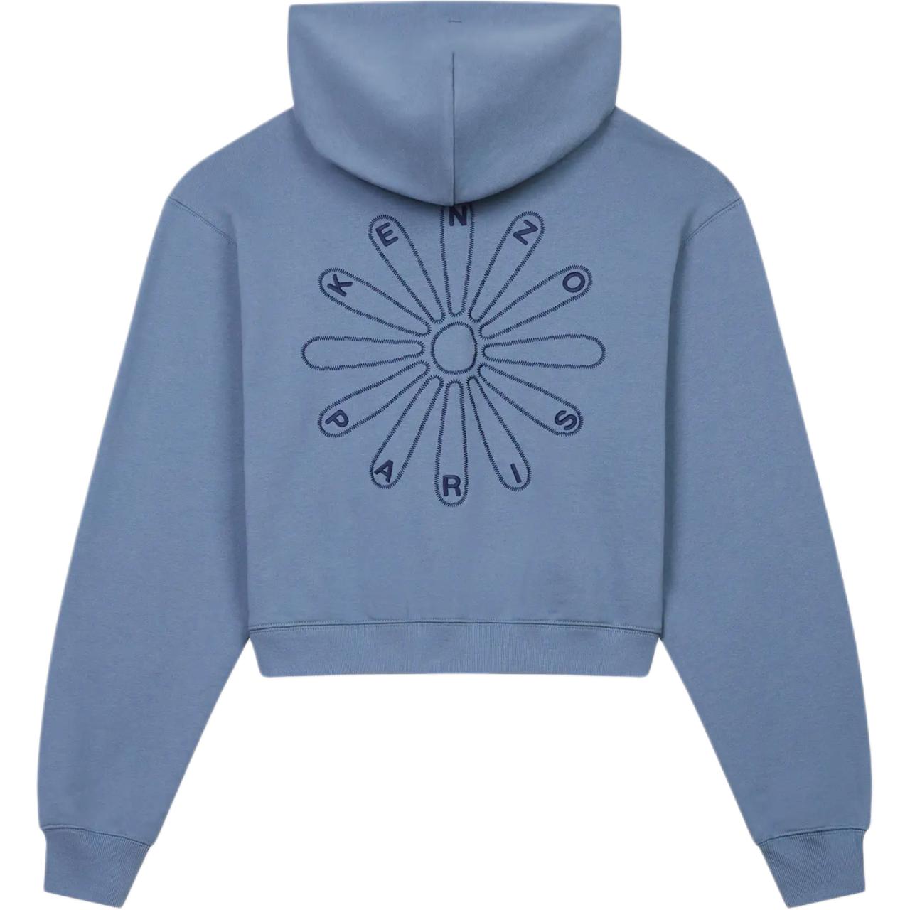 Lookbook (W) Kenzo SS24 蓝色锯齿绣徽标短款拉链卫衣外套 FE62SW1524MI-67