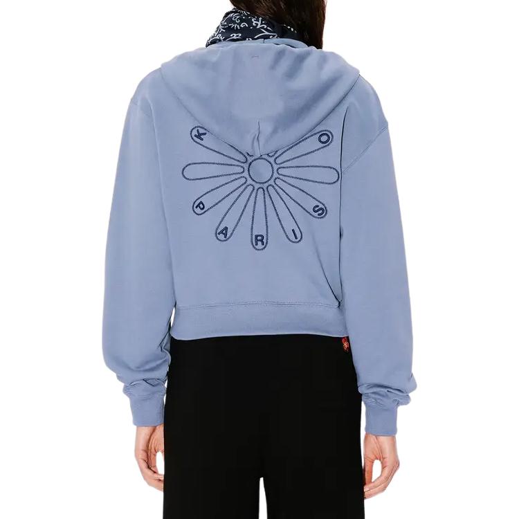 Details for (W) Kenzo SS24 蓝色锯齿绣徽标短款拉链卫衣外套 FE62SW1524MI-67