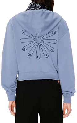 (W) Kenzo SS24 蓝色锯齿绣徽标短款拉链卫衣外套 FE62SW1524MI-67 Details for (W) Kenzo SS24 蓝色锯齿绣徽标短款拉链卫衣外套 FE62SW1524MI-67