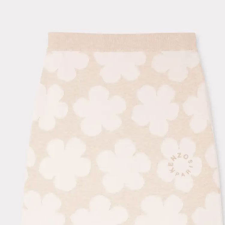 Cheap (W) KENZO SS24 フローラル刺繍ミッドウエストエラスティックスカート ベージュ FE62JU4623CN-11