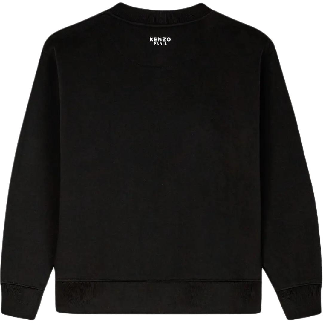 Lookbook (W) KENZO SS24 Sweater Wanita Hitam Lengan Panjang Motif Logo Bunga FE62SW1614MF-99J