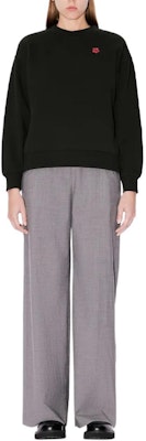 (Women) KENZO SS24 Floral Logo Print Crewneck Long-Sleeve Sweatshirt Women Black FE62SW1614MF-99J Shop (Women) KENZO SS24 Floral Logo Print Crewneck Long-Sleeve Sweatshirt Women Black FE62SW1614MF-99J