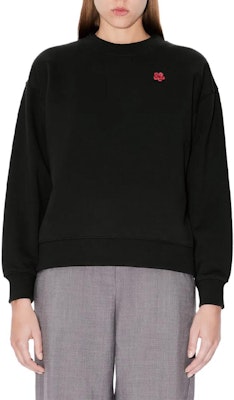 (Women) KENZO SS24 Floral Logo Print Crewneck Long-Sleeve Sweatshirt Women Black FE62SW1614MF-99J Purchase (Women) KENZO SS24 Floral Logo Print Crewneck Long-Sleeve Sweatshirt Women Black FE62SW1614MF-99J