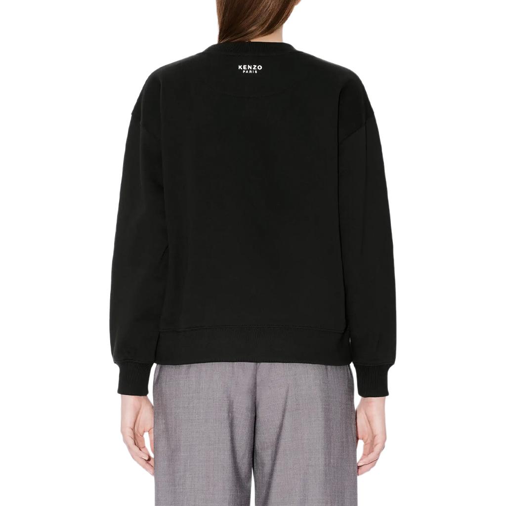 Details for (W) KENZO SS24 Sweater Wanita Hitam Lengan Panjang Motif Logo Bunga FE62SW1614MF-99J