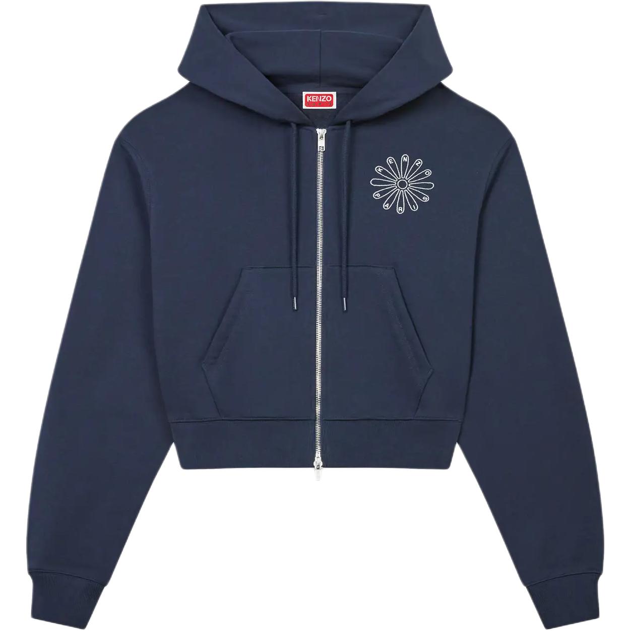 Order (W) Kenzo SS24 标志拉链连帽卫衣带口袋 - 深蓝色 FE62SW1524MI-79