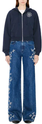 (W) Kenzo SS24 标志拉链连帽卫衣带口袋 - 深蓝色 FE62SW1524MI-79 Shop (W) Kenzo SS24 标志拉链连帽卫衣带口袋 - 深蓝色 FE62SW1524MI-79