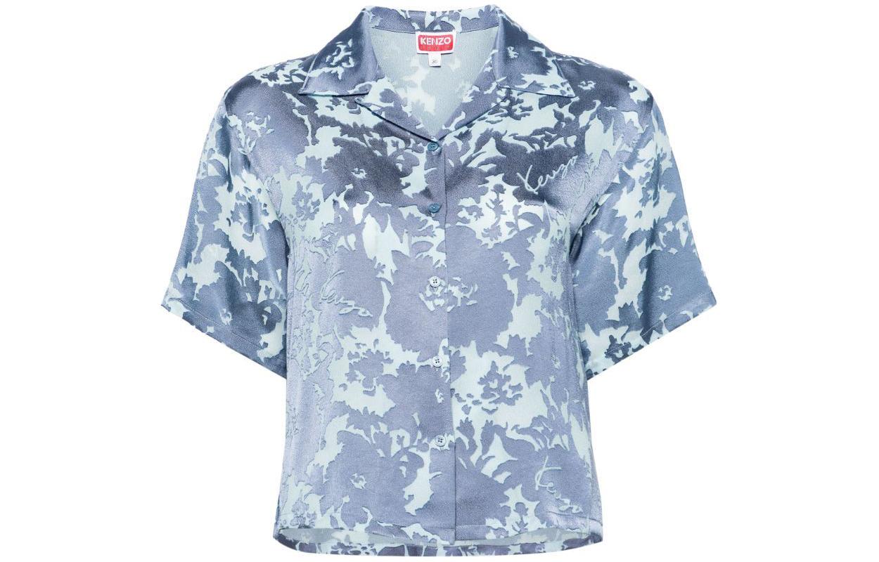 (Women) KENZO SS24 Mesh Letter Logo Loose Fit Short Sleeve Shirt Women Royal Blue FE52CH0719JE-67 圖 2