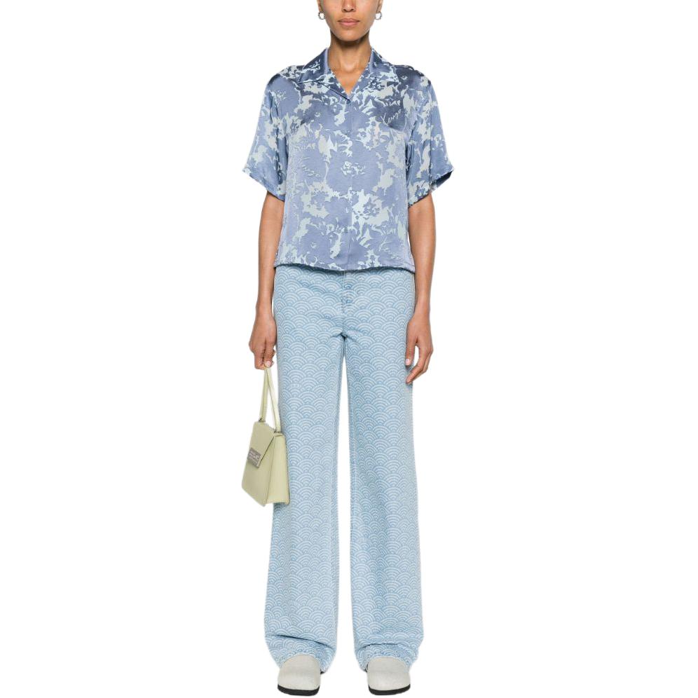 (Women) KENZO SS24 Mesh Letter Logo Loose Fit Short Sleeve Shirt Women Royal Blue FE52CH0719JE-67 圖 3