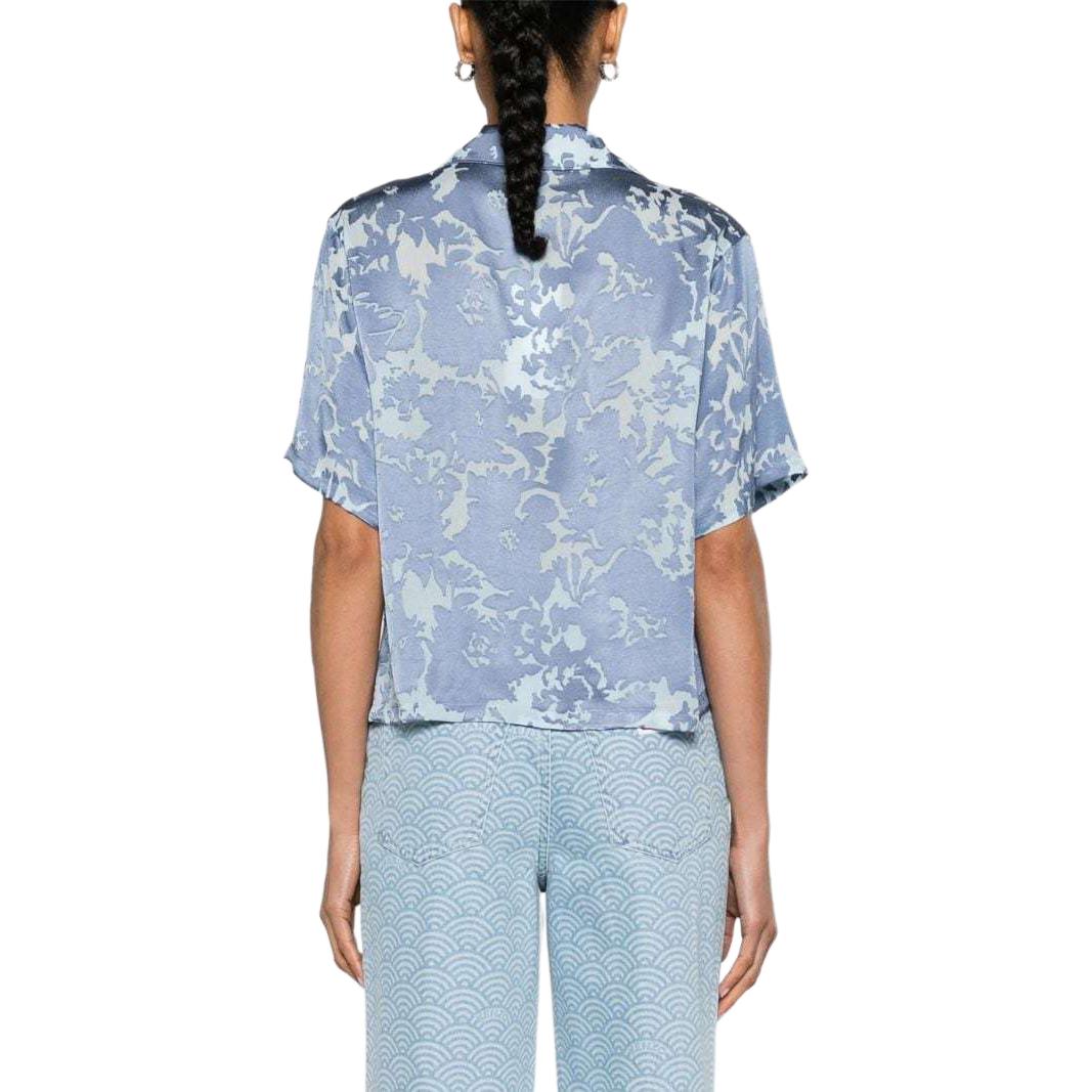 (Women) KENZO SS24 Mesh Letter Logo Loose Fit Short Sleeve Shirt Women Royal Blue FE52CH0719JE-67 圖 4