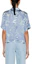 Shop (W) 겐조 SS24 메시 레터 로고 루즈핏 반팔 셔츠 여성 로얄 블루 FE52CH0719JE-67