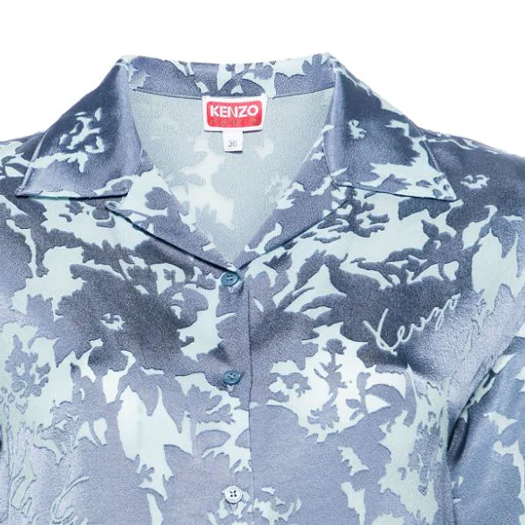 (Women) KENZO SS24 Mesh Letter Logo Loose Fit Short Sleeve Shirt Women Royal Blue FE52CH0719JE-67 圖 7