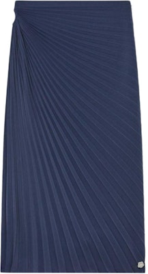 (W) KENZO SS24 Dress Wanita Logo Pleated Midi Casual Biru Hitam. FE62JU2909FO-79 Lookbook (W) KENZO SS24 Dress Wanita Logo Pleated Midi Casual Biru Hitam. FE62JU2909FO-79