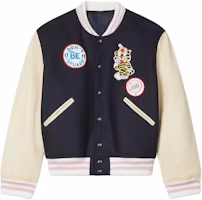 (Women) KENZO SS26 Loose Fit Baseball Collar Jacket with Ribbed Badge Trim FG52BL2489ON-76 (Women) KENZO SS26 Loose Fit Baseball Collar Jacket with Ribbed Badge Trim FG52BL2489ON-76