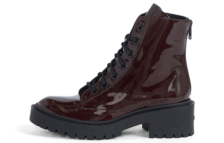 (W) Kenzo Takada 'Deep Red Leather Ankle Boots'