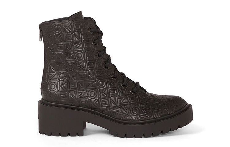 (W) Kenzo Takada KENZO 'Black Embossed Leather Booties' 圖 2