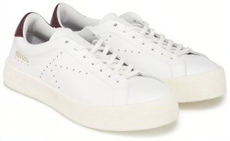 KENZO 高田賢三 皮革 系帶 低幫 時尚板鞋 女款 酒紅白 Lookbook KENZO 高田賢三 皮革 系帶 低幫 時尚板鞋 女款 酒紅白