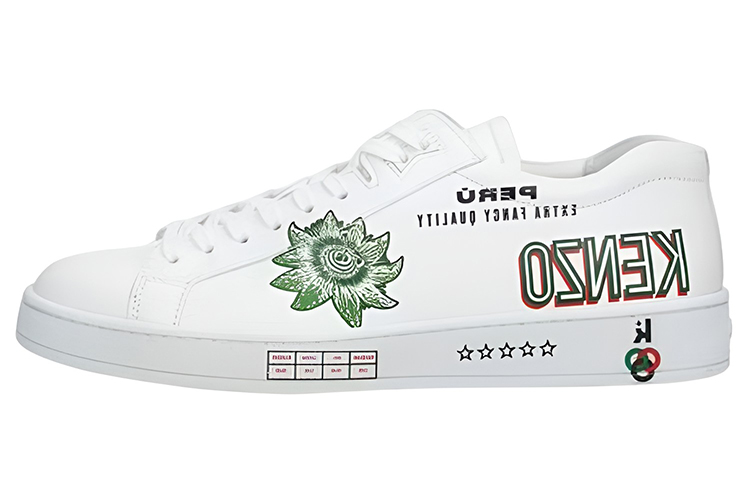 (W) Kenzo Takada Logo Leather Low-Top Sneaker 'White'