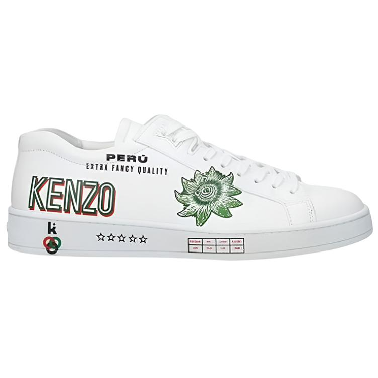 (W) Kenzo Takada Logo Leather Low-Top Sneaker 'White' 圖 2