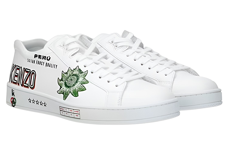 (W) Kenzo Takada Logo Leather Low-Top Sneaker 'White' 圖 3