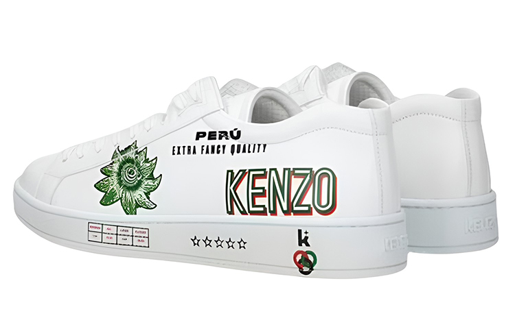 (W) Kenzo Takada Logo Leather Low-Top Sneaker 'White' 圖 4
