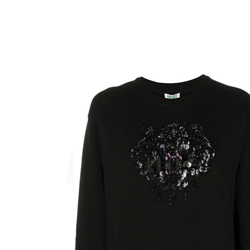 Details for (W) KENZO 老虎珠繡黑色棉質衛衣 Jumper. FA52SW9014XN-99