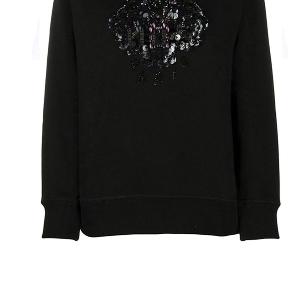 Sizing (W) KENZO 老虎珠繡黑色棉質衛衣 Jumper. FA52SW9014XN-99