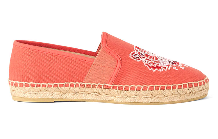 Order KENZO 高田賢三 Tiger 弹性帆布 簡約舒適 時尚休閒平底鞋 女款 紅橙色