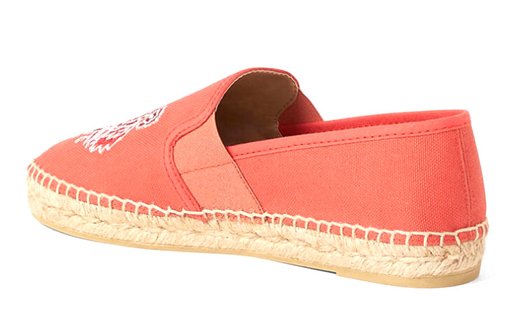 Shop KENZO 高田賢三 Tiger 弹性帆布 簡約舒適 時尚休閒平底鞋 女款 紅橙色