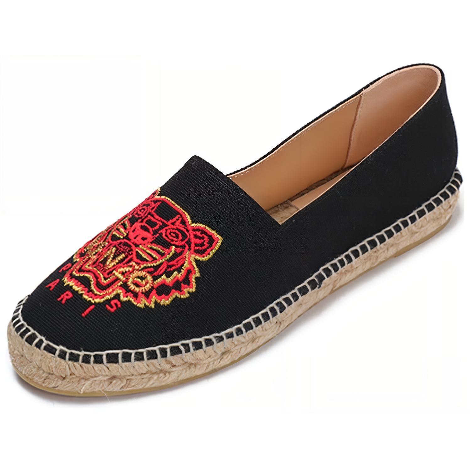 Lookbook KENZO 高田賢三 織物 虎頭刺繡 漁夫鞋 女款 黑紅