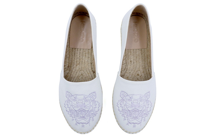 Lookbook KENZO 虎頭刺繡織物簡約休閒漁夫鞋 女款 白色