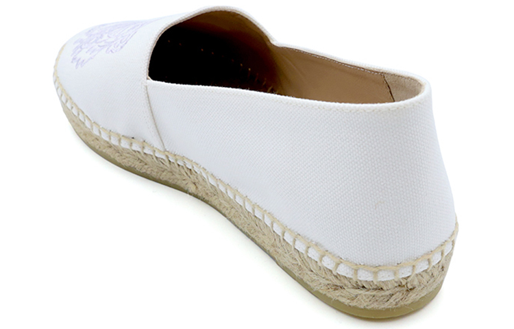 Shop KENZO 虎頭刺繡織物簡約休閒漁夫鞋 女款 白色