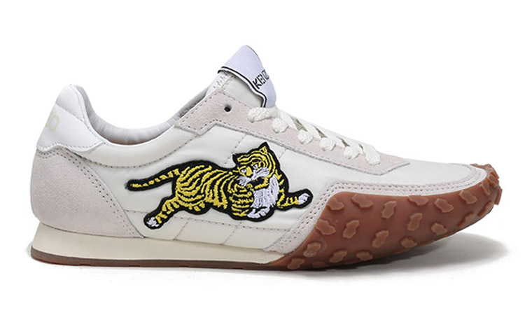 (W) Kenzo Tiger Embroidered Sneakers 'White Grey' 圖 2