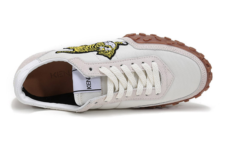 (W) Kenzo Tiger Embroidered Sneakers 'White Grey' 圖 5