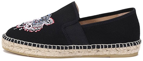 (Women) Kenzo Tiger Embroidery Fabric Espadrilles 'Black' FC52ES188F71-99 (Women) Kenzo Tiger Embroidery Fabric Espadrilles 'Black' FC52ES188F71-99