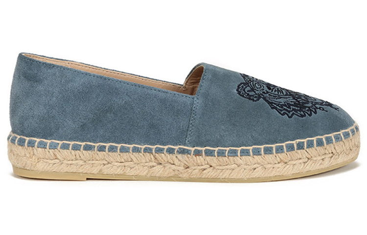 (W) Kenzo Tiger Embroidery Velvet Leather Espadrilles 'Glacier Blue' 圖 2