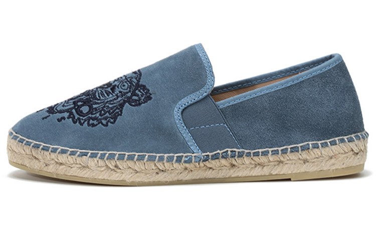 (Women) Kenzo Tiger Embroidery Velvet Loafers 'Glacier Blue' FA62ES188L75-62