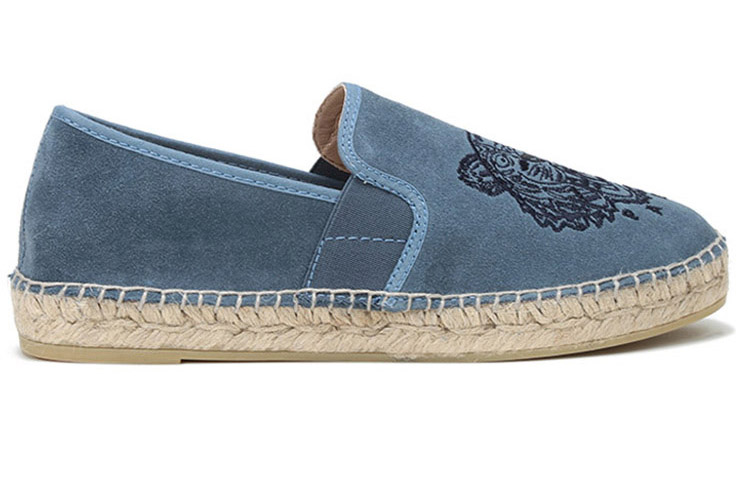 (W) Kenzo Tiger Embroidery Velvet Loafers 'Glacier Blue' 圖 2